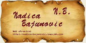 Nadica Bajunović vizit kartica